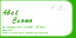 abel csomo business card